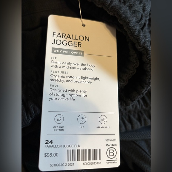 Size 24 3X ATHLETA Farallon Jogger Pants Black NEW - Picture 7 of 9